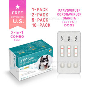 Giardia Parvovirus Coronavirus Parvo Corona Virus CPV CCV Dog Canine Rapid Test Kit Combo Panel 3-in-1 at Home Complete Testing a Pet Care One step Nearby Near Me Low Cost How to Use Check Best 10-Pack Box triple