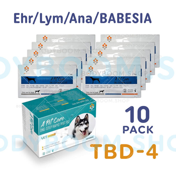 Babesia Ehrlichia Lyme Anaplasma Tick-borne disease TBD-4 Dog Canine Rapid Test Kit A.phagocytophilum Borrelia burgdorferi anaplasmosis babesiosis Canis Antibody Ab at Home Blood serum plasma Testing Combo Panel 4-in-1 4-way A-Pet-Care One Step Quick instant Results Best Low Cost Near Me Nearby No Lab is How to Use where can you Get check complete Much Box first early symptoms signs Affordable Buy do they LFIA pup puppy lateral flow cheap free fast vet clinic shelter rescue veterinarian instructions accurate detection when bab ana lym ehr witness Petco Petsmart Amazon bionote bio note insenvo 10-pack