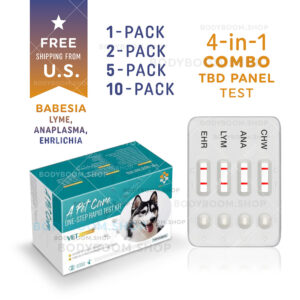 Babesia Ehrlichia Lyme Anaplasma Tick-borne disease TBD-4 Dog Canine Rapid Test Kit A.phagocytophilum Borrelia burgdorferi anaplasmosis babesiosis Canis Antibody Ab at Home Blood serum plasma Testing Combo Panel 4-in-1 4-way A-Pet-Care One Step Quick instant Results Best Low Cost Near Me Nearby No Lab is How to Use where can you Get check complete Much Box first early symptoms signs Affordable Buy do they LFIA pup puppy lateral flow cheap free fast vet clinic shelter rescue veterinarian instructions accurate detection when bab ana lym ehr witness Petco Petsmart Amazon bionote bio note insenvo